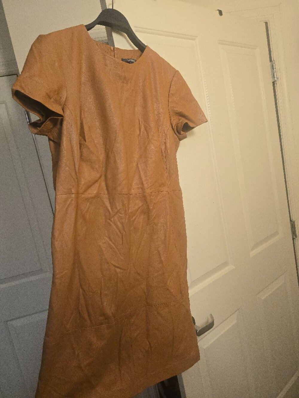 Esprit camel colored leather dress